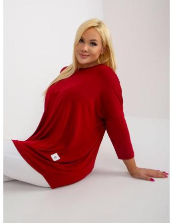 Dámská halenka s 3/4 rukávy plus size TREA bordó