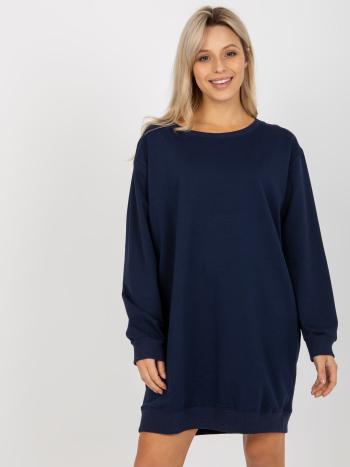 TMAVĚ MODRÉ MIKINOVÉ BASIC ŠATY -VI-BL-095.71P-DARK BLUE Velikost: ONE SIZE