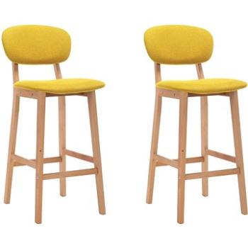 Barové židle 2 ks hořčicově žluté textil, 289374 (289374)