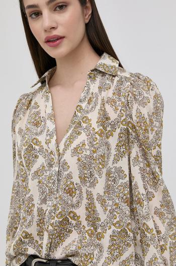 Košile Morgan dámská, béžová barva, regular, s klasickým límcem