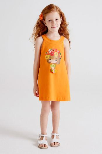 Dívčí šaty Mayoral oranžová barva, mini, jednoduchý
