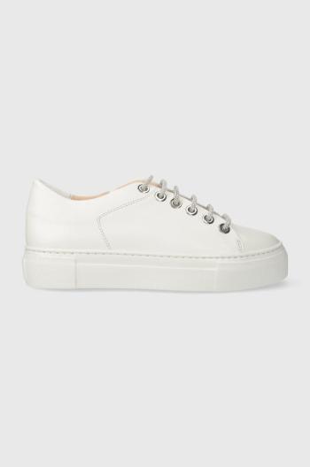 Kožené sneakers boty AGL CRYSTAL bílá barva, D925270PGKV019A634