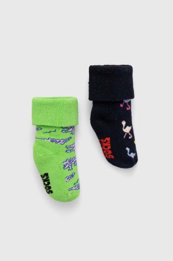 Dětské ponožky Happy Socks Kids Animals Baby Terry Socks 2-pack černá barva