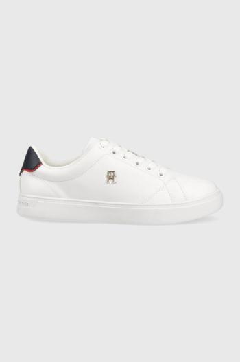 Kožené sneakers boty Tommy Hilfiger ELEVATED ESSENTIAL COURT SNEAKER bílá barva