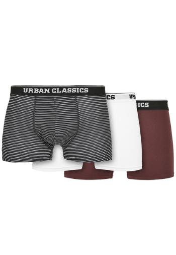 Urban Classics Organic Boxer Shorts 3-Pack mini stripe aop+white+cherry - S