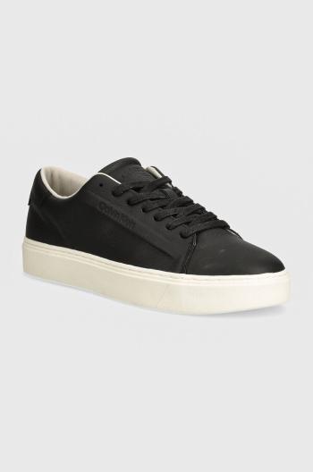 Kožené sneakers boty Calvin Klein HM0HM01516 černá barva, LOW TOP LACE UP LTH