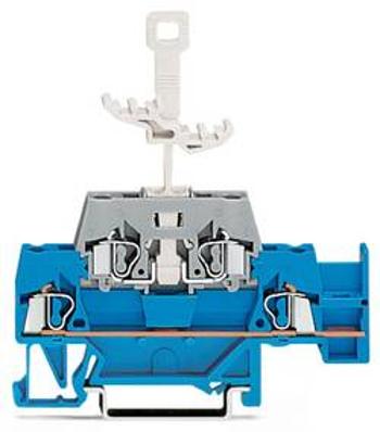 Dvojitá průchodková svorka WAGO 280-526, pružinová svorka, 5 mm, modrá, šedá, 50 ks
