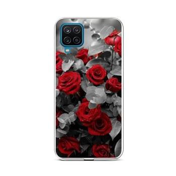 TopQ Kryt Samsung A12 silikon Červená růže mix 58613 (Sun-58613)