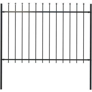 Zahradní plot s hroty ocelový 1,7 × 1,2 m černý (144926)