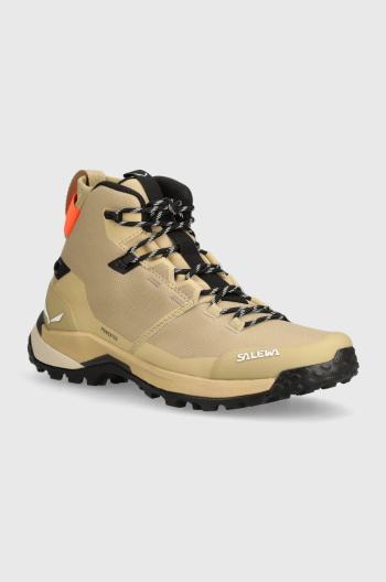 Boty Salewa Puez Mid Powertex pánské, béžová barva, 00-0000061438