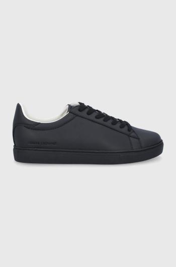 Kožené boty Armani Exchange černá barva