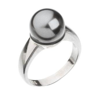Stříbrný prsten se Swarovski perlou šedý 35022.3, Šedá, 58