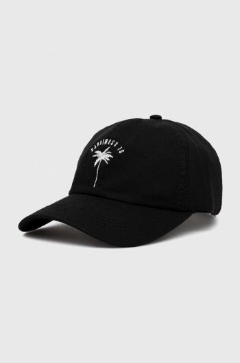 Bavlněná baseballová čepice Billabong černá barva, s potiskem