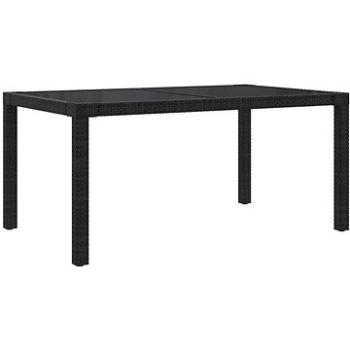 Zahradní stůl 150 × 90 × 75 cm tvrzené sklo a polyratan černý, 316706 (316706)