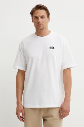 Bavlněné tričko The North Face M S/S Essential Oversize Tee bílá barva, s aplikací, NF0A87NRFN41