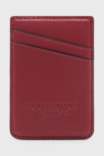 Kožené pouzdro na karty AllSaints červená barva