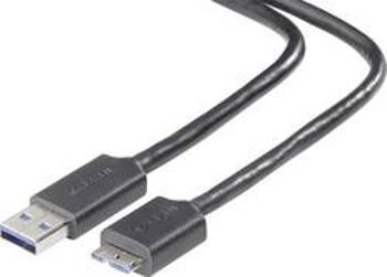 USB 3.0 kabel Belkin F3U166BT1.8M, 1.80 m, černá