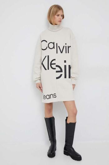 Šaty Calvin Klein Jeans béžová barva, mini