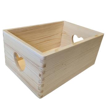 91434 Dřevěný univerzální box SRDCE, 30 x 20 x 13 cm
