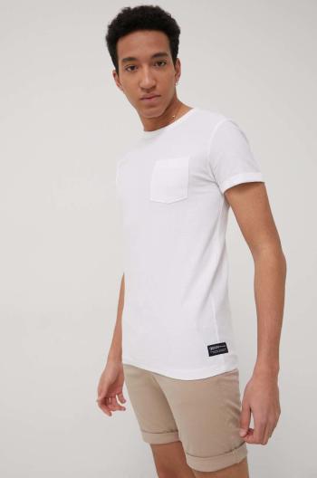 Bavlněné tričko Tom Tailor bílá barva, hladký