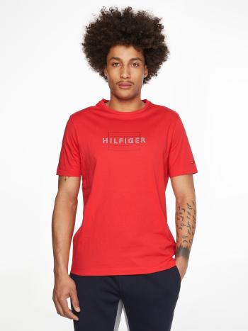 Tommy Hilfiger pánské červené triko Linear - XL (XK3)