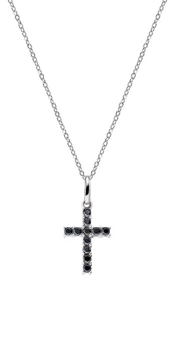 Amen Originální stříbrný náhrdelník se zirkony Cross CRBN03 (řetízek, přívěsek)