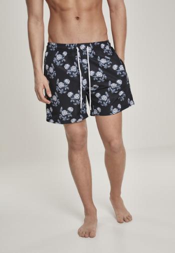Urban Classics Pattern?Swim Shorts black/rose - XL