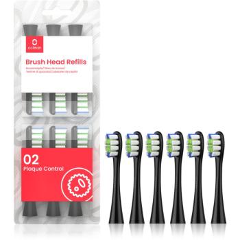 Oclean Brush Head Plaque Control náhradní hlavice pro zubní kartáček Black 6 ks