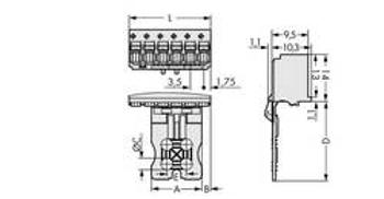 Konektor do DPS WAGO 2091-1106/002-000, 34.00 mm, pólů 6, rozteč 3.50 mm, 50 ks