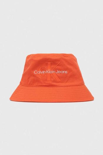 Bavlněná čepice Calvin Klein Jeans Oranžová barva