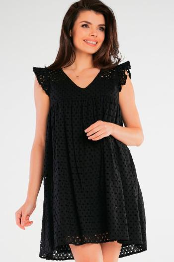 Černé bavlněné šaty A433