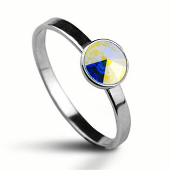 NUBIS® Stříbrný prsten s kamenem Crystals from Swarovski®, barva: CRYSTAL AB - velikost 53 - CS5940-AB-53
