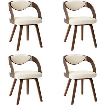 Jídelní židle 4 ks krémové ohýbané dřevo a umělá kůže (278840)