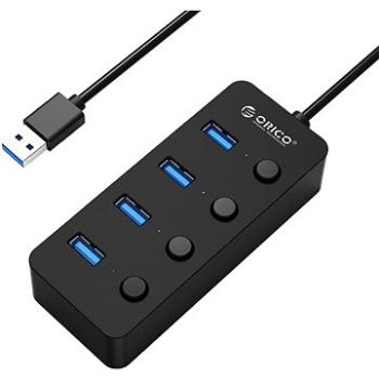 Orico USB-A Hub 4x USB 3.0 s vypínačem (W9PH4-U3-V1-BK-BP-CZ)