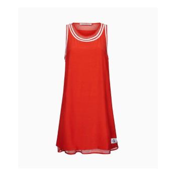 Calvin Klein Calvin Klein dámské červené lehké šaty TANK DRESS WITH MESH LINING