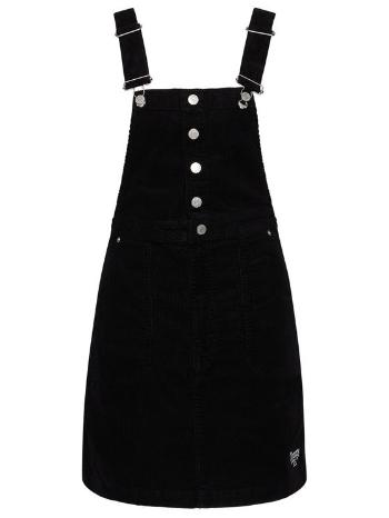 Tommy Hilfiger Tommy Jeans dámská černá laclová sukně CROSSBACK DUNGAREE DRESS