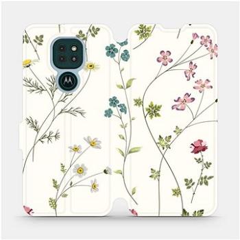 Flipové pouzdro na mobil Motorola Moto G9 Play - MD03S Tenké rostlinky s květy (5903516382293)
