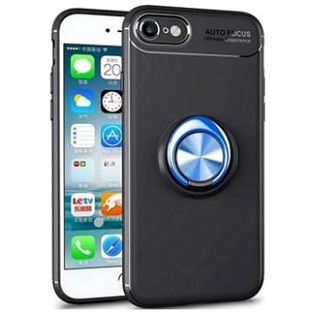 TopQ Kryt iPhone SE 2022 černý s modrým prstenem 74633 (Sun-74633)