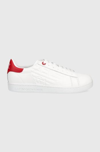 Kožené sneakers boty EA7 Emporio Armani bílá barva