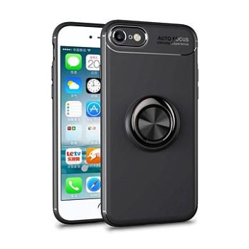 TopQ Kryt iPhone SE 2022 černý s černým prstenem 74631 (Sun-74631)