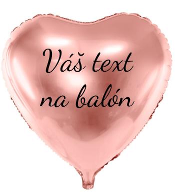 Fóliový balón s textem - Růžovovozlaté srdce 61 cm