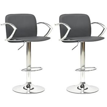 Barové židle 2 ks šedé umělá kůže, 324705 (324705)