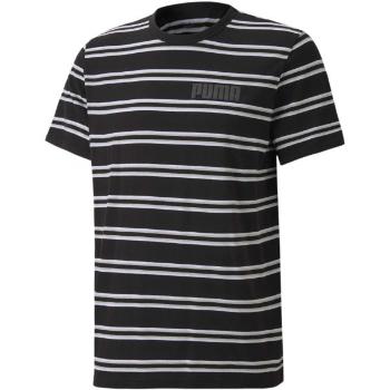 Puma MODERN BASICS STRIPED TEE Pánské triko, černá, velikost S