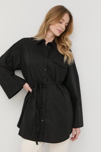 Košile Twinset dámská, černá barva, relaxed, s klasickým límcem