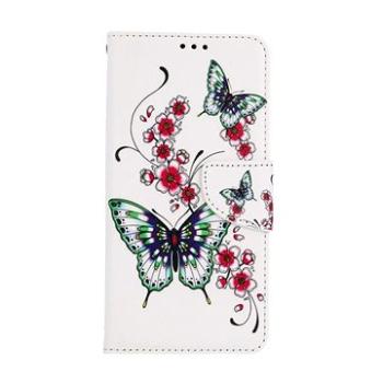 TopQ Samsung A52 knížkové Motýlci s květinou 57652 (Sun-57652)