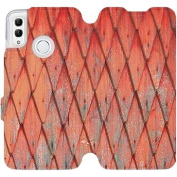 Flipové pouzdro na mobil Honor 10 Lite - MK01S Oranžový vzor dřeva (5903226774777)