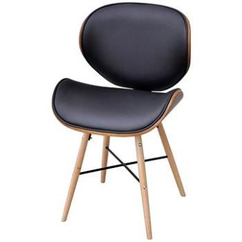Jídelní židle 6 ks černé ohýbané dřevo a umělá kůže (271949)