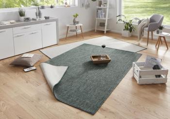 NORTHRUGS - Hanse Home koberce Kusový koberec Twin-Wendeteppiche 103095 grün creme - 80x350 cm Zelená
