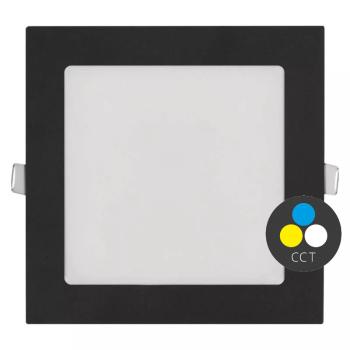 EMOS Černý vestavný LED panel hranatý 155 x 155mm 12,5W CCT Premium ZD2333