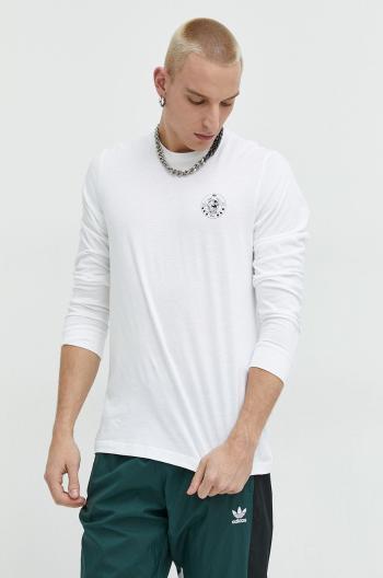Bavlněné tričko s dlouhým rukávem adidas Originals x Disney bílá barva, s potiskem